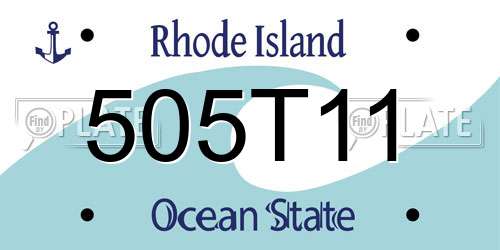 505T11 Rhode Island License Plate