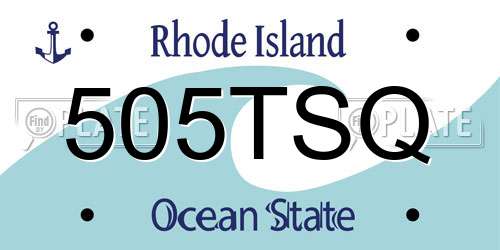 505TSQ Rhode Island License Plate