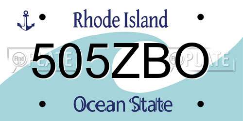 505ZBO Rhode Island License Plate