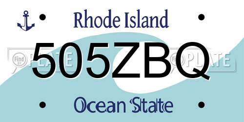 505ZBQ Rhode Island License Plate