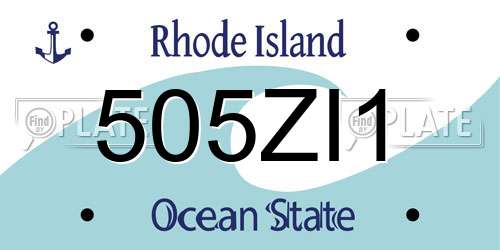 505ZI1 Rhode Island License Plate