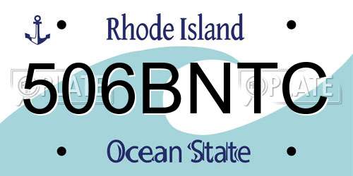 506BNTC Rhode Island License Plate
