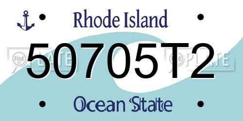 50705T2 Rhode Island License Plate