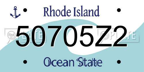 50705Z2 Rhode Island License Plate