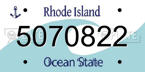 5070822 Rhode Island License Plate