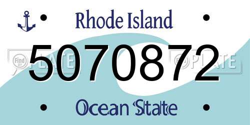5070872 Rhode Island License Plate