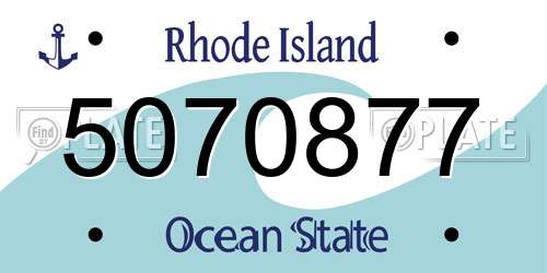 5070877 Rhode Island License Plate