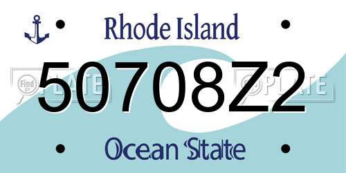 50708Z2 Rhode Island License Plate