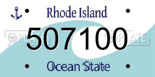 507100 Rhode Island License Plate