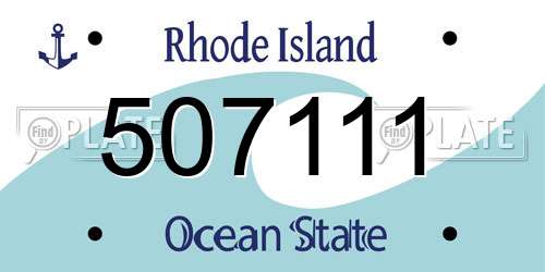 507111 Rhode Island License Plate