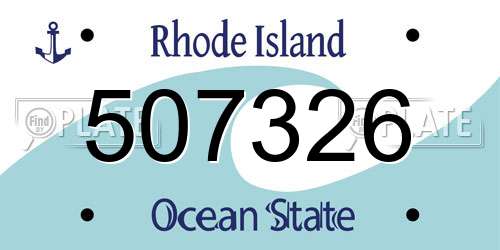 507326 Rhode Island License Plate