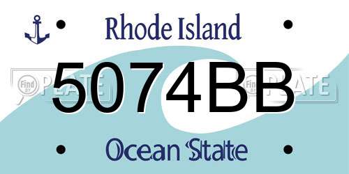 5074BB Rhode Island License Plate