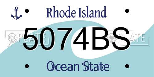 5074BS Rhode Island License Plate