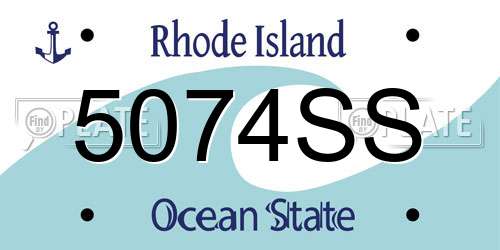 5074SS Rhode Island License Plate