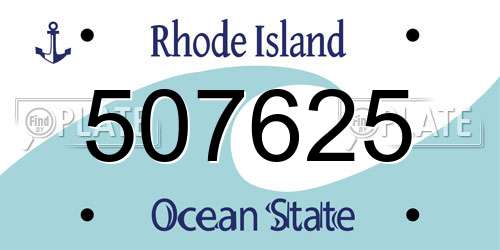 507625 Rhode Island License Plate