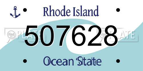 507628 Rhode Island License Plate