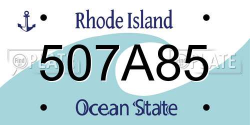 507A85 Rhode Island License Plate
