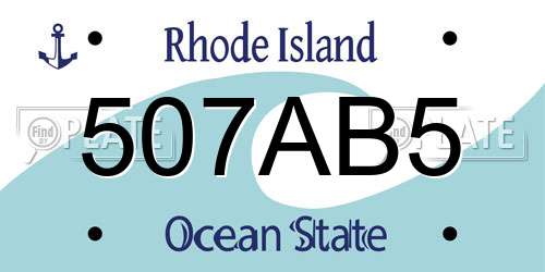 507AB5 Rhode Island License Plate