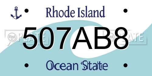 507AB8 Rhode Island License Plate