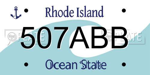 507ABB Rhode Island License Plate