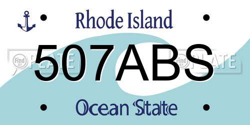 507ABS Rhode Island License Plate