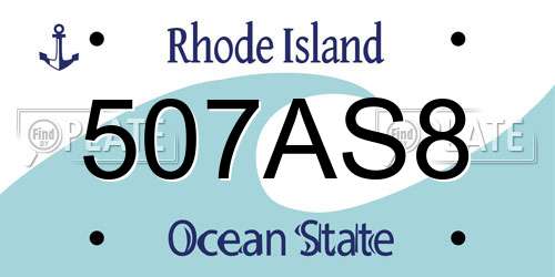 507AS8 Rhode Island License Plate