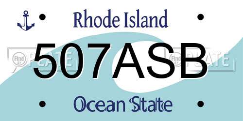 507ASB Rhode Island License Plate