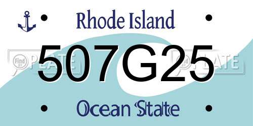 507G25 Rhode Island License Plate
