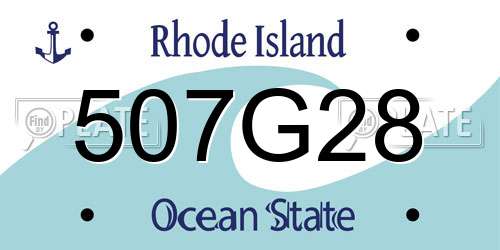 507G28 Rhode Island License Plate