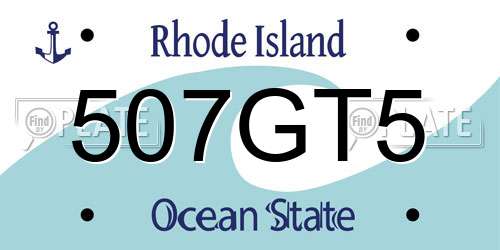 507GT5 Rhode Island License Plate