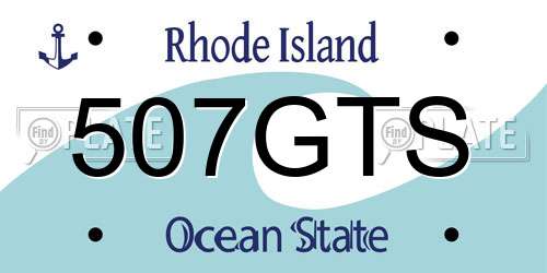 507GTS Rhode Island License Plate