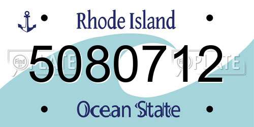 5080712 Rhode Island License Plate