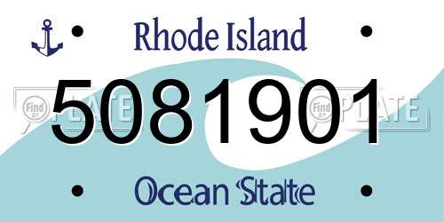 5081901 Rhode Island License Plate