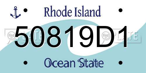 50819D1 Rhode Island License Plate