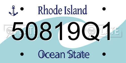 50819Q1 Rhode Island License Plate