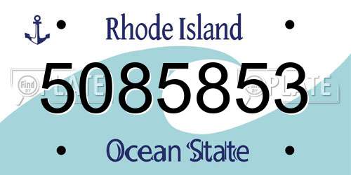 5085853 Rhode Island License Plate