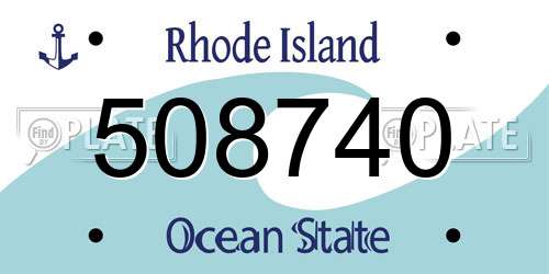 508740 Rhode Island License Plate