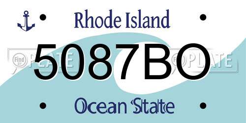 5087BO Rhode Island License Plate