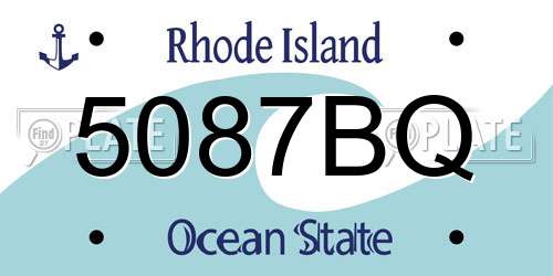 5087BQ Rhode Island License Plate