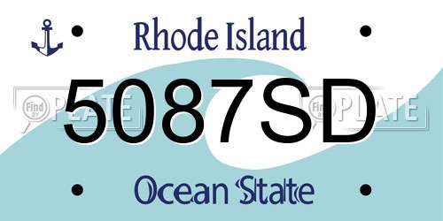 5087SD Rhode Island License Plate