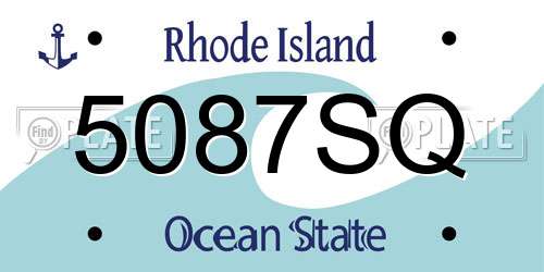 5087SQ Rhode Island License Plate