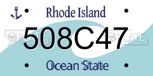 508C47 Rhode Island License Plate