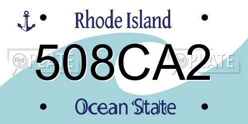 508CA2 Rhode Island License Plate