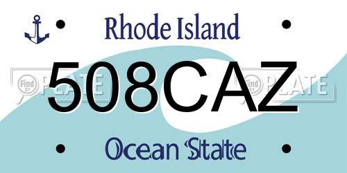 508CAZ Rhode Island License Plate