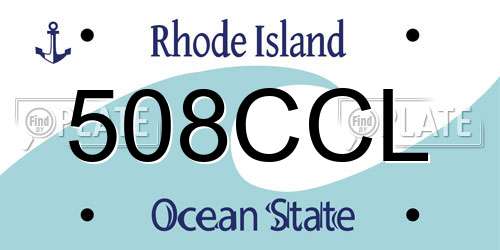 508CCL Rhode Island License Plate