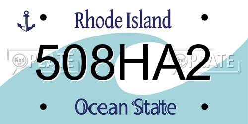 508HA2 Rhode Island License Plate