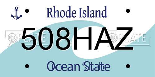 508HAZ Rhode Island License Plate