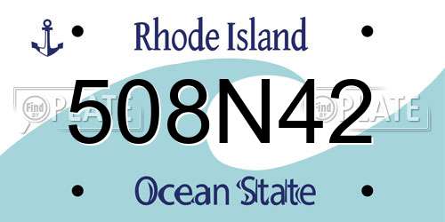 508N42 Rhode Island License Plate