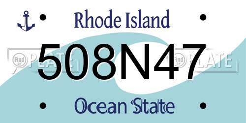 508N47 Rhode Island License Plate