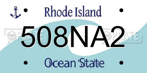 508NA2 Rhode Island License Plate